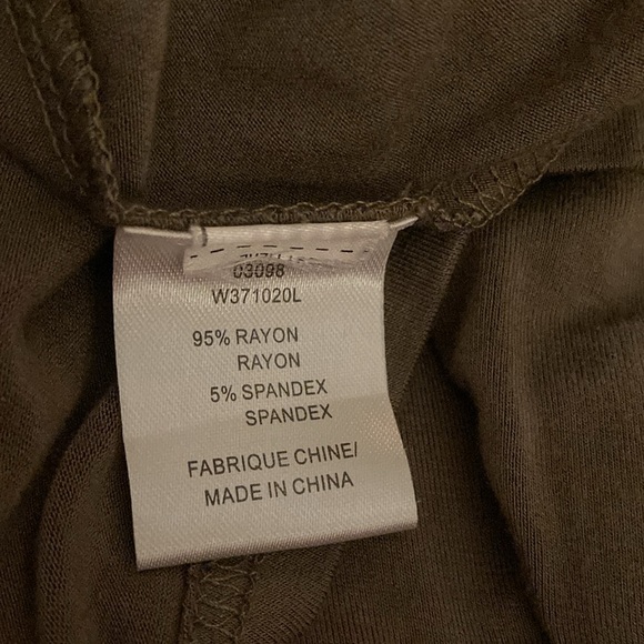 AVA Olive Green 3/4 Sleeve Embellished Top W/Brass/Copper/Smokey Beads - Sz M - Picture 6 of 11